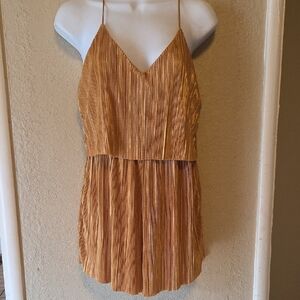 Forever 21 Gold Pleated Romper